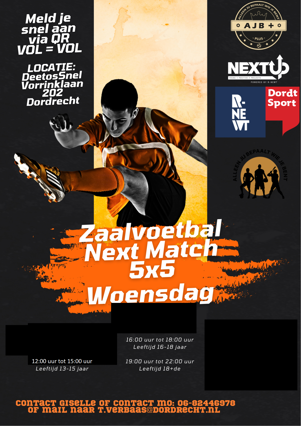 Woensdag 30 oktober: Next Match